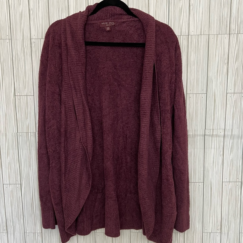 Barefoot Dreams Women’s Cozychic Lite Cardigan Rosewood Sweater Size L/XL